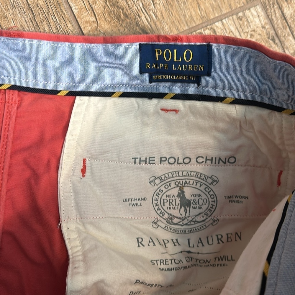 Polo Ralph Lauren Mens Stretched Classic Fit Shorts Squash Cricket Pink Size 36 - Picture 3 of 5